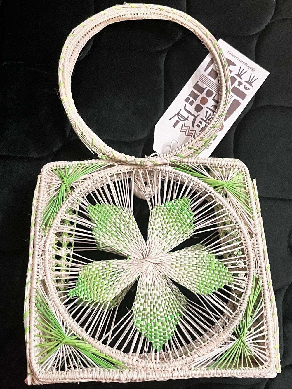 MANO MAGNA Handmade Artisan Mixed Cattleya Raffia Bag - Picture 3 of 7